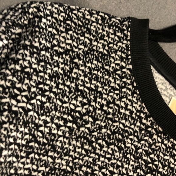 michael kors womens sweater small s black white printed crew neck mk spots s13 - Picture 10 of 13